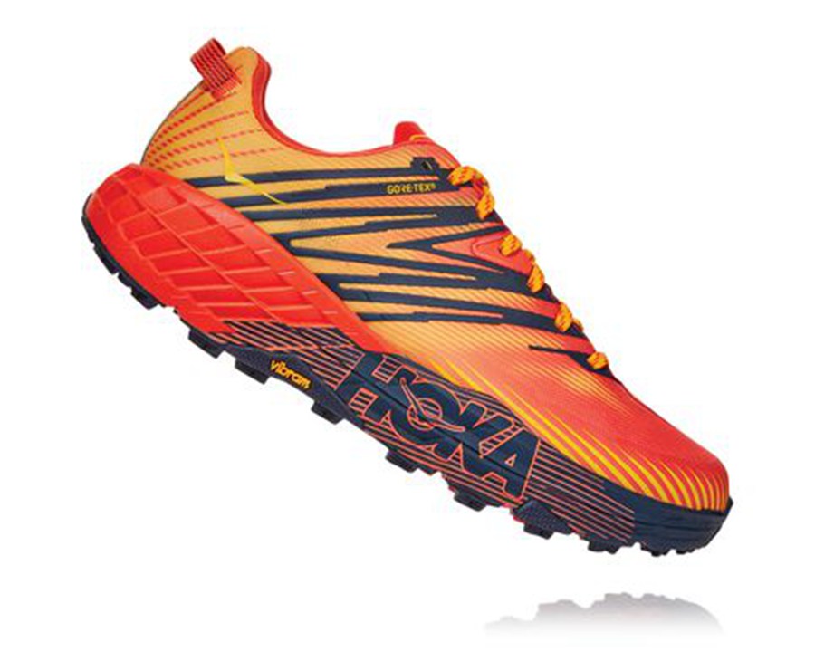 Hoka One One Speedgoat 4 Gore-Tex Trailskor Herr - Röda - FNYOK-9201